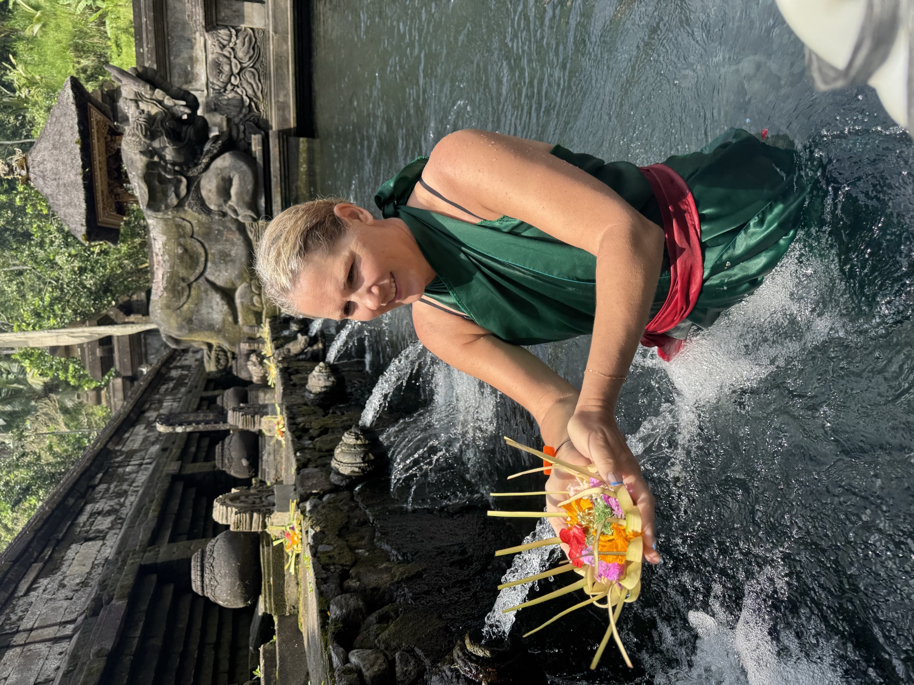 Water blessing ceremony at a Balinese temple